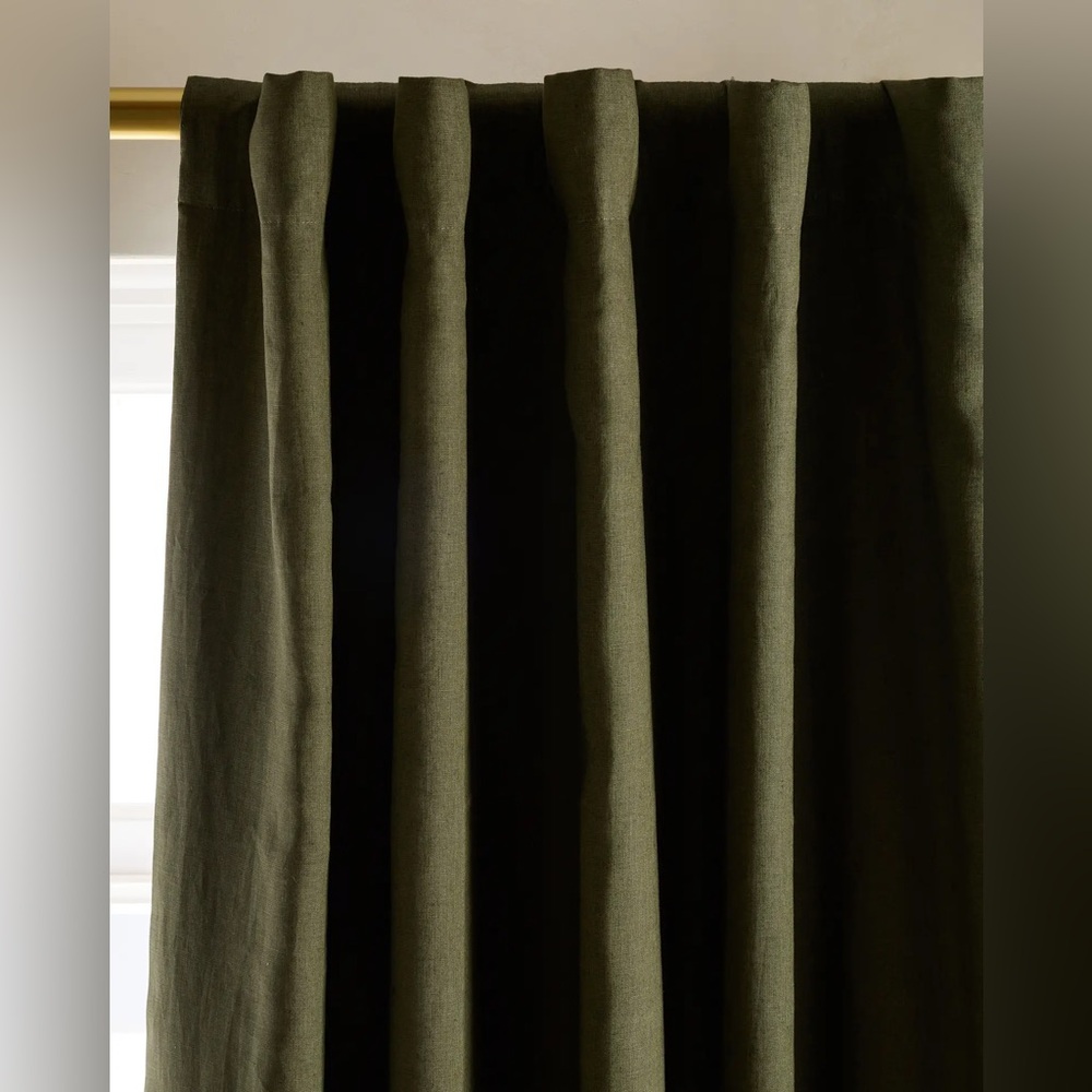 🌲 European Linen Room Darkening Curtain - Hunter Green - Picture 2 of 7